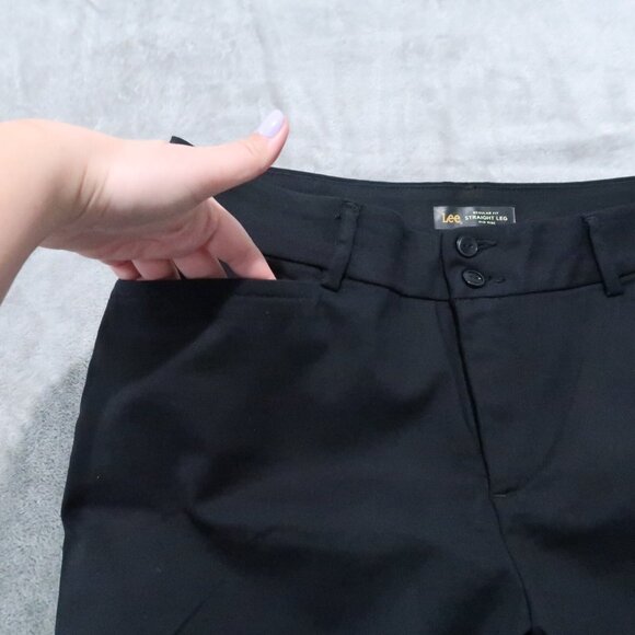 Lee Pants Women 14 Black Straight Secretly Shapes Trousers Business Casual - Picture 2 of 14